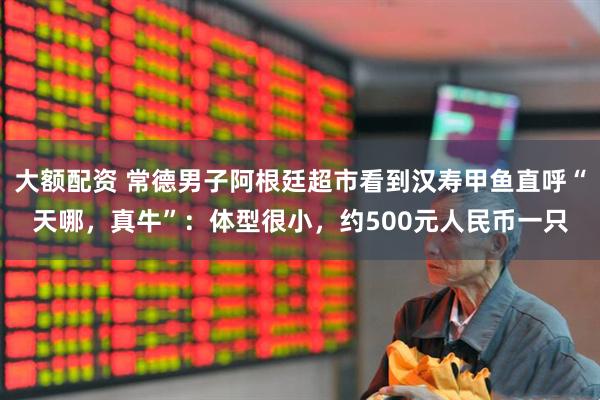 大额配资 常德男子阿根廷超市看到汉寿甲鱼直呼“天哪，真牛”：体型很小，约500元人民币一只